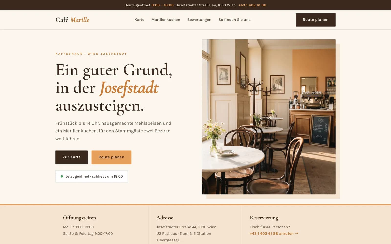 Café Marille — Website
